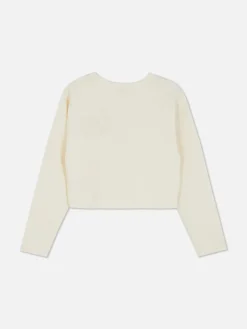 Hauts Et T-Shirts|Primark T-shirt Côtelé à Manches Longues Écru