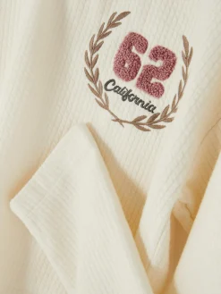 Hauts Et T-Shirts|Primark T-shirt Côtelé à Manches Longues Écru