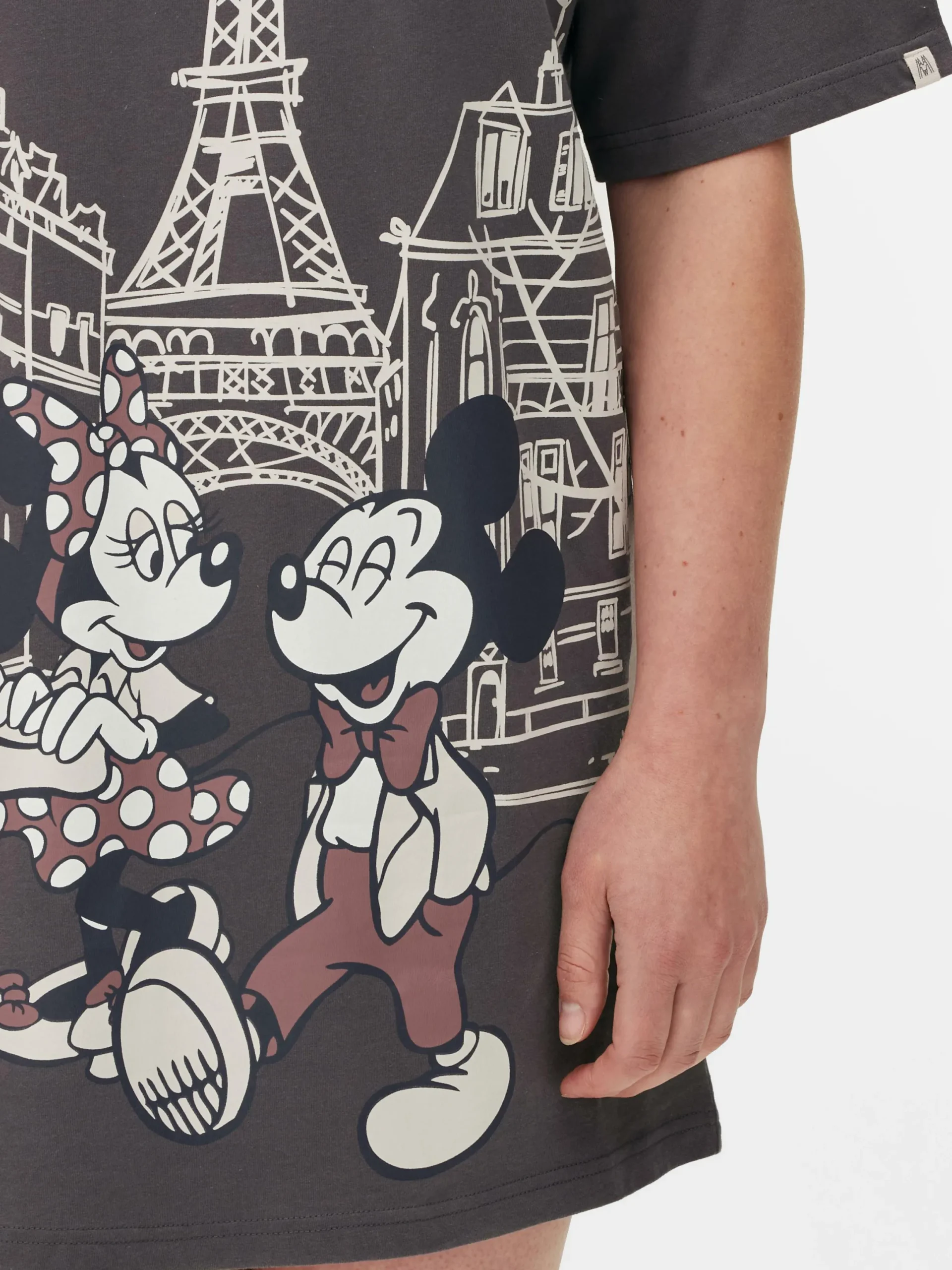 Chemises De Nuit Et Nuisettes|Primark T-shirt De Nuit Disney Mickey Mouse Et Minnie Mouse Anthracite