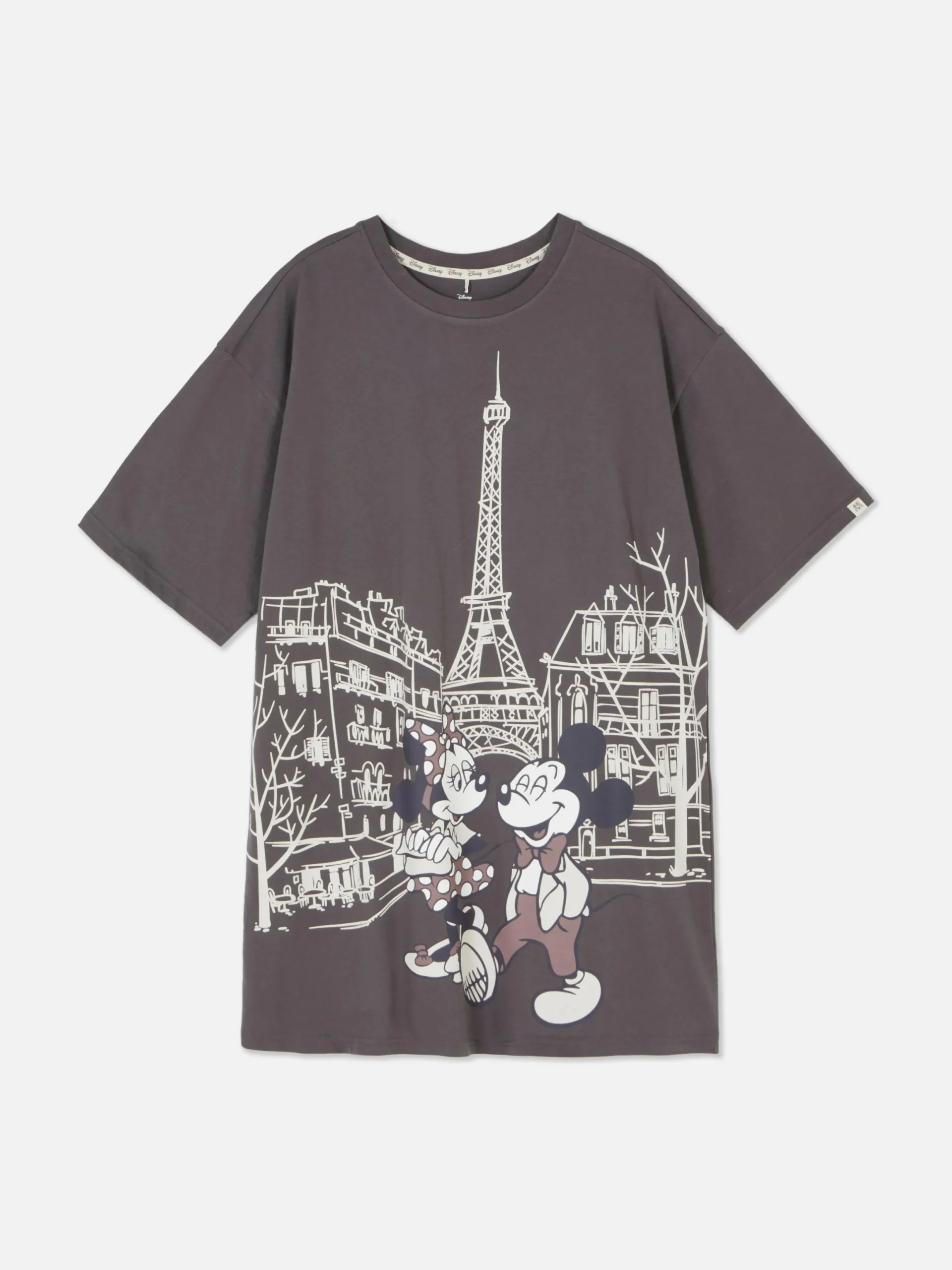 Chemises De Nuit Et Nuisettes|Primark T-shirt De Nuit Disney Mickey Mouse Et Minnie Mouse Anthracite