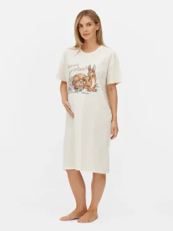 Chemises De Nuit Et Nuisettes|Primark T-shirt De Nuit Maternité Disney Bambi Ivoire