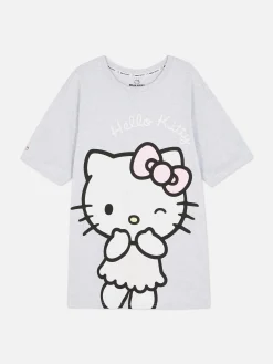 Chemises De Nuit Et Nuisettes|Primark T-shirt De Nuit Oversize Hello Kitty Gris chiné