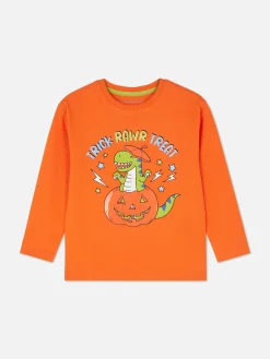 Déguisements Halloween Pour Enfants|Tout Halloween|Primark T-shirt D’Halloween à Manches Longues Et Imprimé Dinosaure Orange