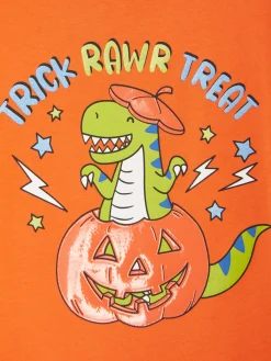 Déguisements Halloween Pour Enfants|Tout Halloween|Primark T-shirt D’Halloween à Manches Longues Et Imprimé Dinosaure Orange