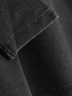 Hauts Et T-Shirts|Primark T-shirt Délavé à L'acide à Manches Longues Anthracite