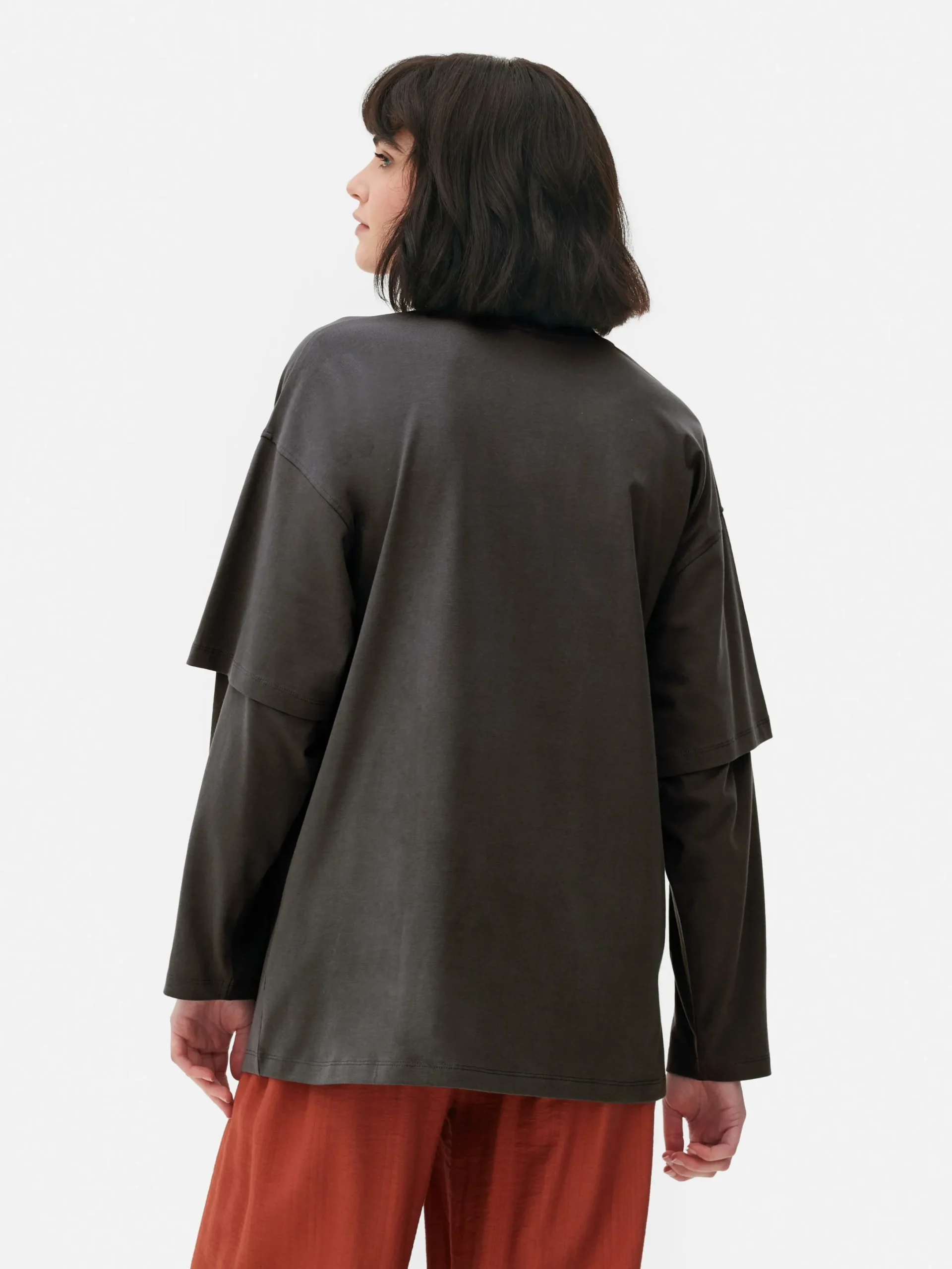 Hauts Et T-Shirts|Primark T-shirt Double épaisseur Nirvana Anthracite