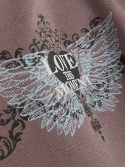 Hauts Et T-Shirts|Primark T-shirt Effet Délavé à Imprimé Papillons Violet