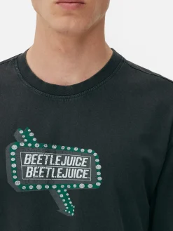 T-Shirts Et Sweat-Shirts À Motifs|Beetlejuice|Primark T-shirt Effet Délavé Beetlejuice Anthracite