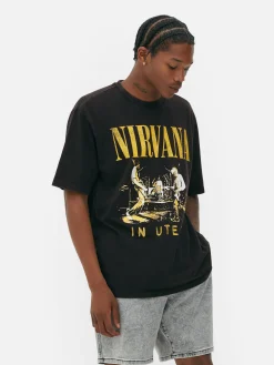 T-Shirts Et Sweat-Shirts À Motifs|Hauts Et T-Shirts|Primark T-shirt Effet Délavé Nirvana Noir