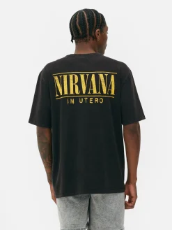 T-Shirts Et Sweat-Shirts À Motifs|Hauts Et T-Shirts|Primark T-shirt Effet Délavé Nirvana Noir