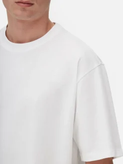 Hauts Et T-Shirts|Primark T-shirt En Coton à Coupe Décontractée Blanc