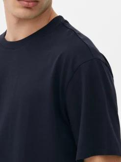 Hauts Et T-Shirts|Primark T-shirt En Coton Décontracté Bleu marine