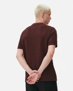 Hauts Et T-Shirts|Primark T-shirt En Maille Ottoman Côtelée Bordeaux