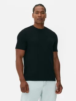 Hauts Et T-Shirts|Primark T-shirt En Maille Ottoman Côtelée Noir