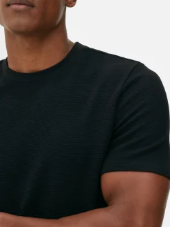 Hauts Et T-Shirts|Primark T-shirt En Maille Ottoman Côtelée Noir