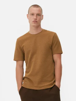 Hauts Et T-Shirts|Primark T-shirt En Maille Ottoman Côtelée Marron