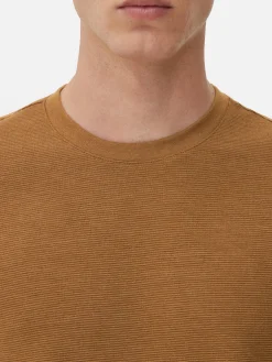 Hauts Et T-Shirts|Primark T-shirt En Maille Ottoman Côtelée Marron