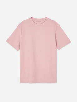 Hauts Et T-Shirts|Primark T-shirt Gaufré à Col Ras-du-cou Rose