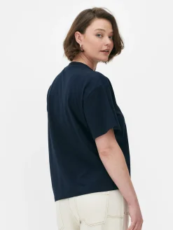 Hauts Et T-Shirts|Primark T-shirt Graphique à Coupe Décontractée Bleu marine