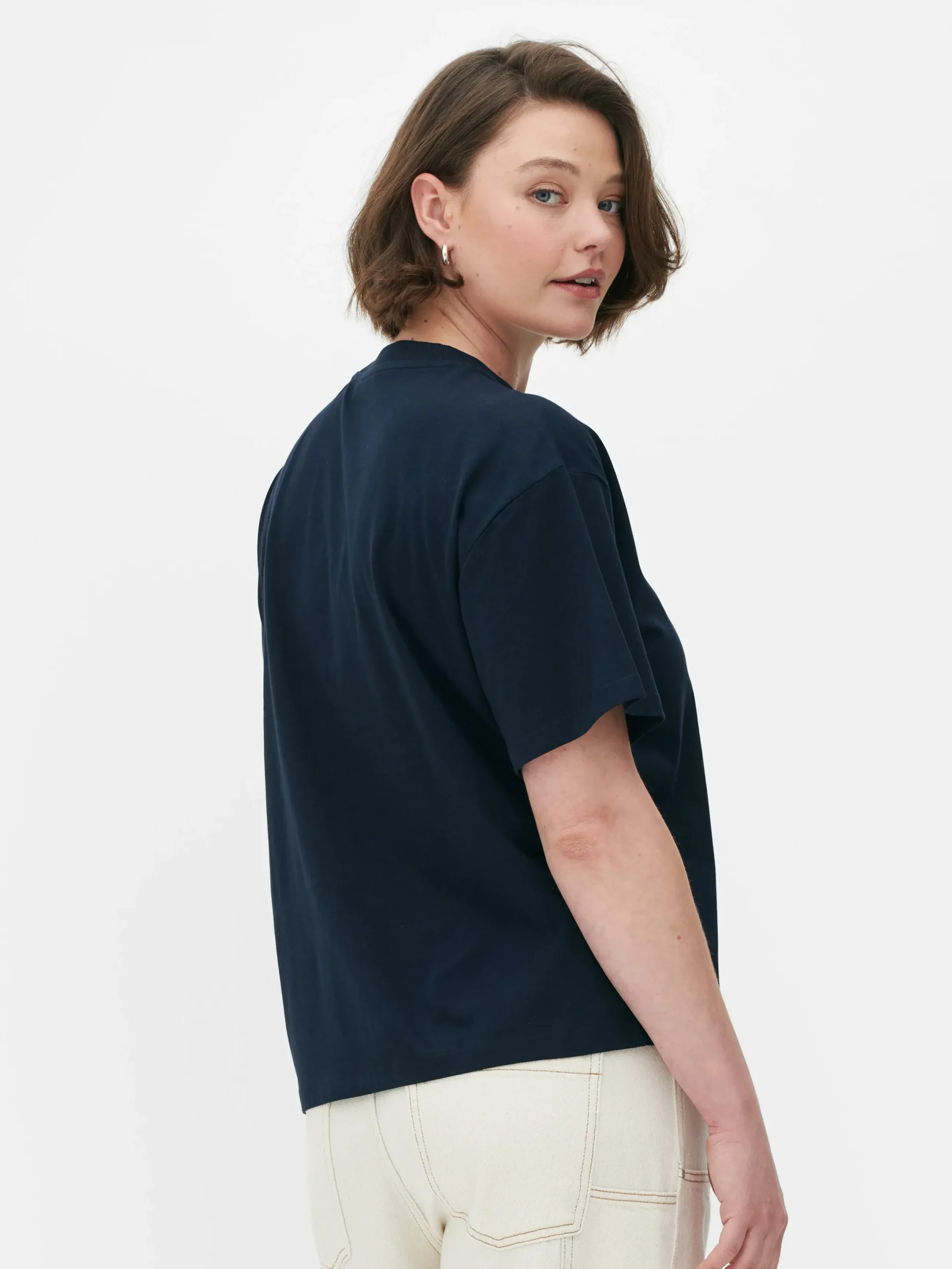 Hauts Et T-Shirts|Primark T-shirt Graphique à Coupe Décontractée Bleu marine