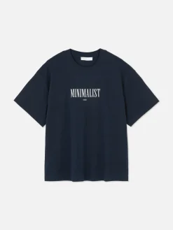 Hauts Et T-Shirts|Primark T-shirt Graphique à Coupe Décontractée Bleu marine