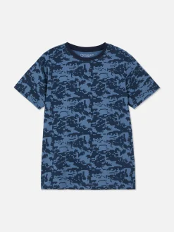 Hauts Et T-Shirts|Primark T-shirt Graphique à Manches Courtes Bleu marine