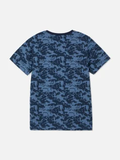Hauts Et T-Shirts|Primark T-shirt Graphique à Manches Courtes Bleu marine