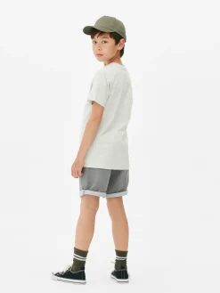 Hauts Et T-Shirts|Primark T-shirt Graphique à Manches Courtes Gris chiné