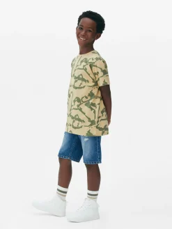 Hauts Et T-Shirts|Primark T-shirt Graphique à Manches Courtes Kaki