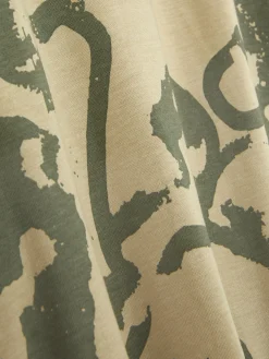 Hauts Et T-Shirts|Primark T-shirt Graphique à Manches Courtes Kaki