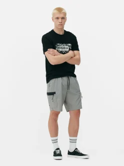 Hauts Et T-Shirts|Primark T-shirt Graphique à Motif Pochoir Original Noir