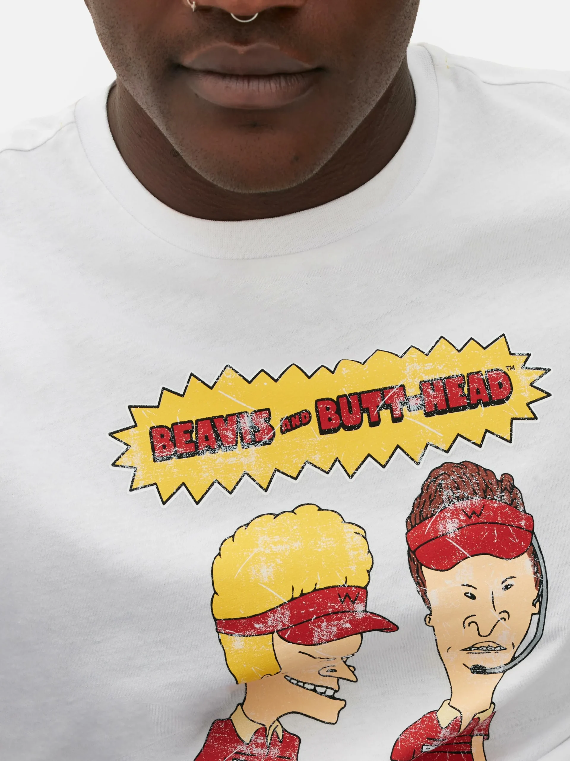 T-Shirts Et Sweat-Shirts À Motifs|Hauts Et T-Shirts|Primark T-shirt Graphique Beavis & Butthead Blanc