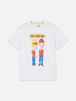 T-Shirts Et Sweat-Shirts À Motifs|Hauts Et T-Shirts|Primark T-shirt Graphique Beavis & Butthead Blanc