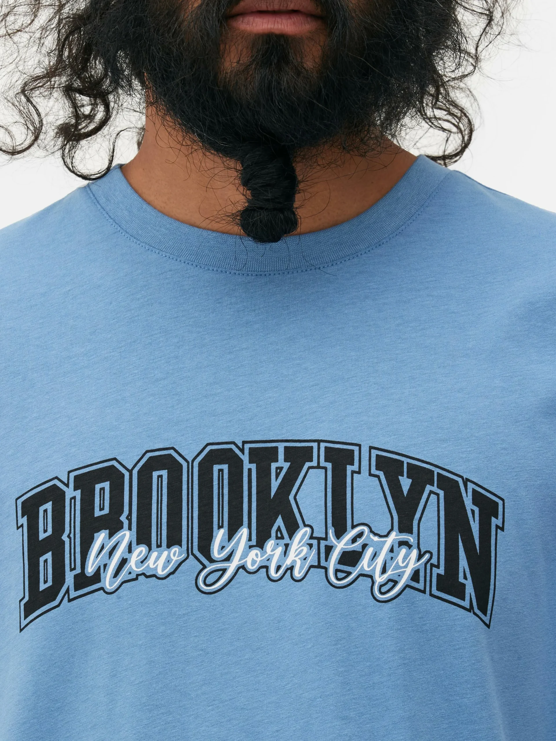 Hauts Et T-Shirts|Primark T-shirt Graphique Brooklyn Bleu