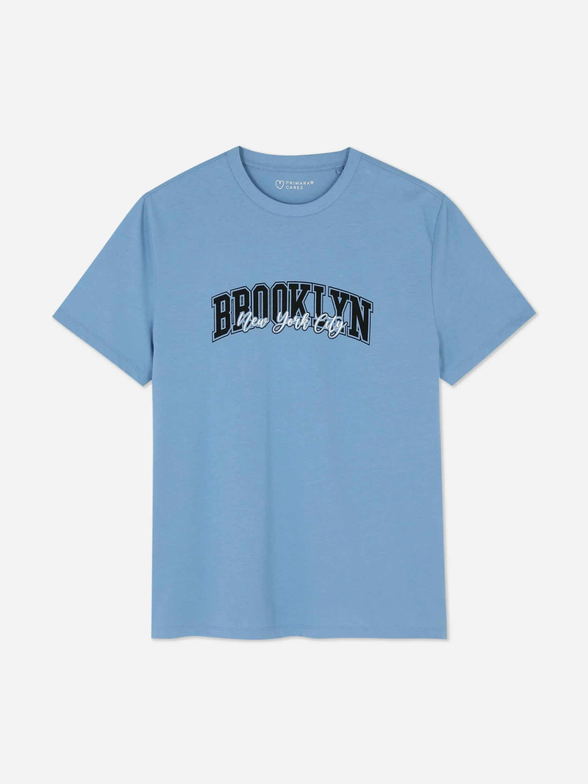 Hauts Et T-Shirts|Primark T-shirt Graphique Brooklyn Bleu