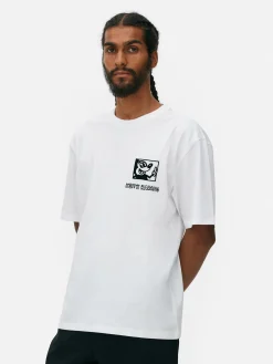 T-Shirts Et Sweat-Shirts À Motifs|Hauts Et T-Shirts|Primark T-shirt Graphique Disney Mickey Mouse X Keith Haring Blanc