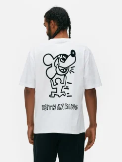 T-Shirts Et Sweat-Shirts À Motifs|Hauts Et T-Shirts|Primark T-shirt Graphique Disney Mickey Mouse X Keith Haring Blanc