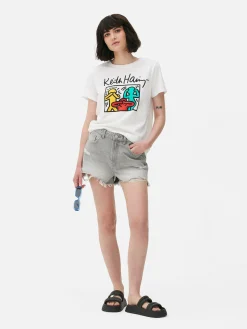 Hauts Et T-Shirts|Primark T-shirt Graphique Keith Haring Blanc