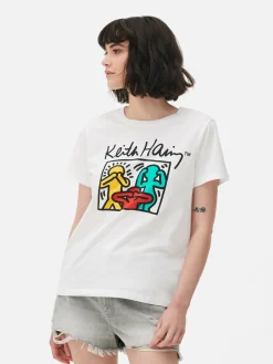 Hauts Et T-Shirts|Primark T-shirt Graphique Keith Haring Blanc