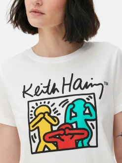 Hauts Et T-Shirts|Primark T-shirt Graphique Keith Haring Blanc