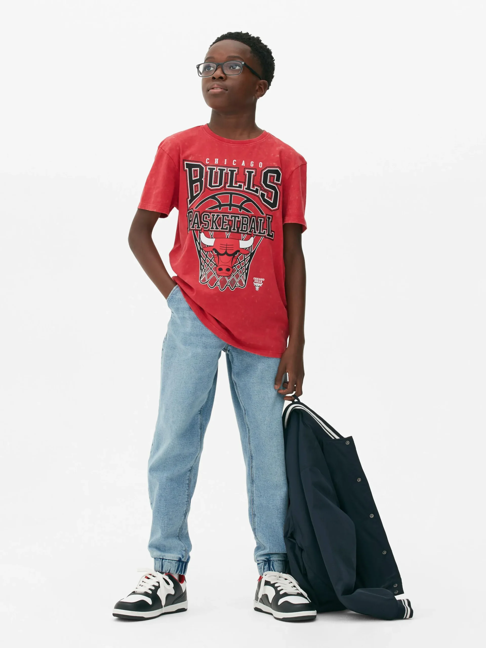 Hauts Et T-Shirts|Primark T-shirt Graphique NBA Chicago Bulls Rouge