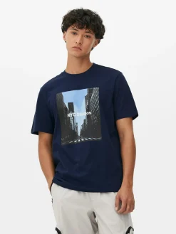Hauts Et T-Shirts|Primark T-shirt Graphique NYC Studios Bleu marine