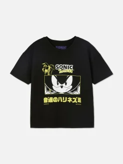 Hauts Et T-Shirts|Primark T-shirt Graphique Sonic Le Hérisson Noir