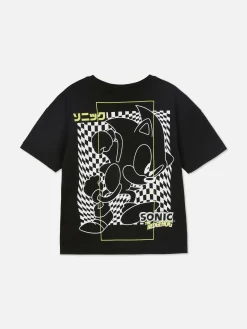 Hauts Et T-Shirts|Primark T-shirt Graphique Sonic Le Hérisson Noir
