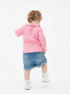 Hauts Et T-Shirts|Primark T-shirt Imprimé à Ourlet Ondulé Rose