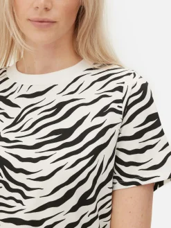 Hauts Et T-Shirts|Primark T-shirt Imprimé Sur L'ensemble Noir/Blanc