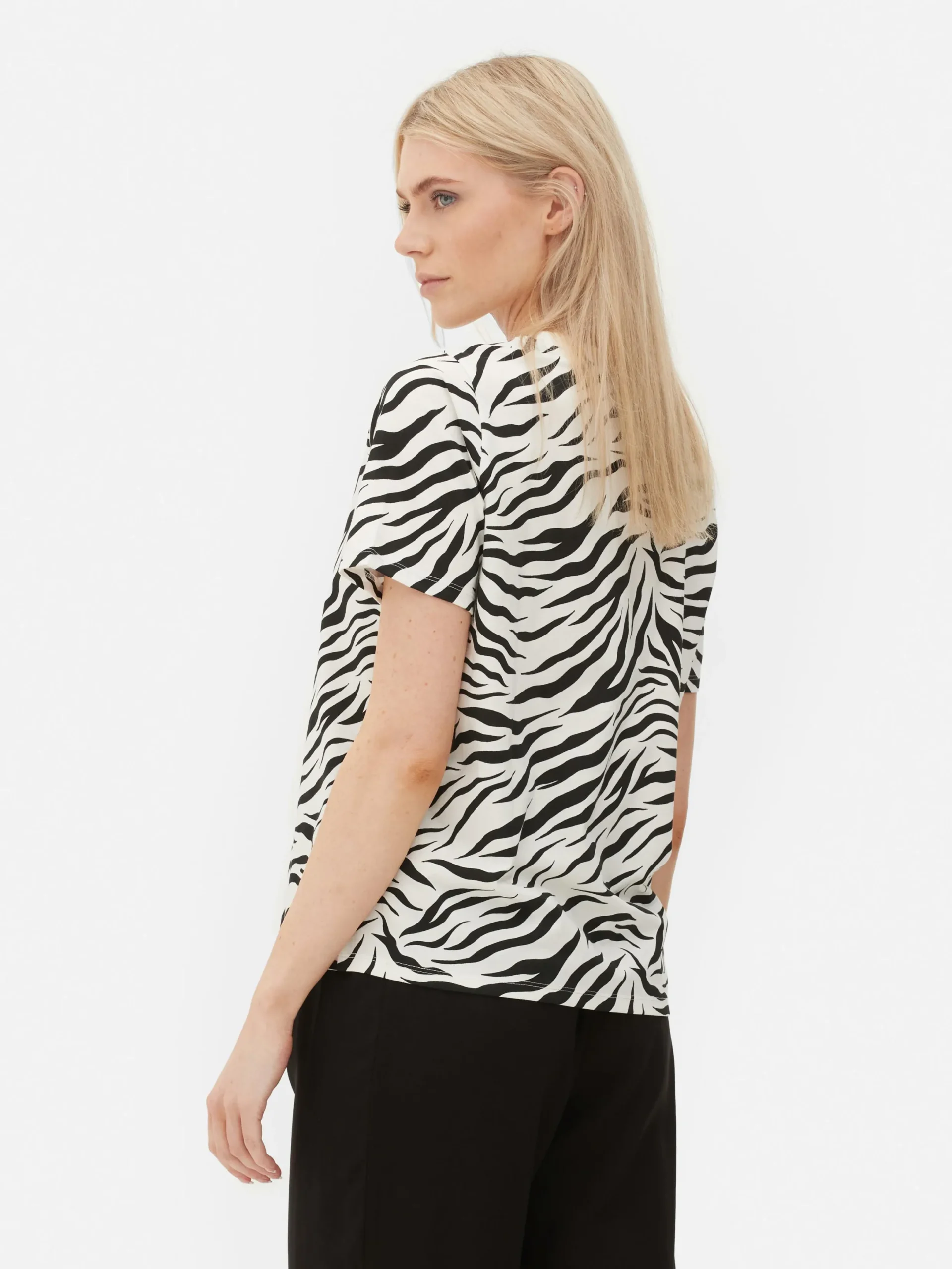 Hauts Et T-Shirts|Primark T-shirt Imprimé Sur L'ensemble Noir/Blanc