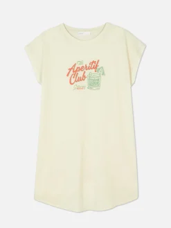 Hauts Et T-Shirts|Primark T-shirt Long à Col Ras-du-cou Ivoire