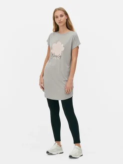Hauts Et T-Shirts|Primark T-shirt Long à Col Ras-du-cou Gris