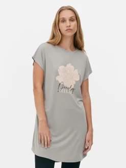 Hauts Et T-Shirts|Primark T-shirt Long à Col Ras-du-cou Gris